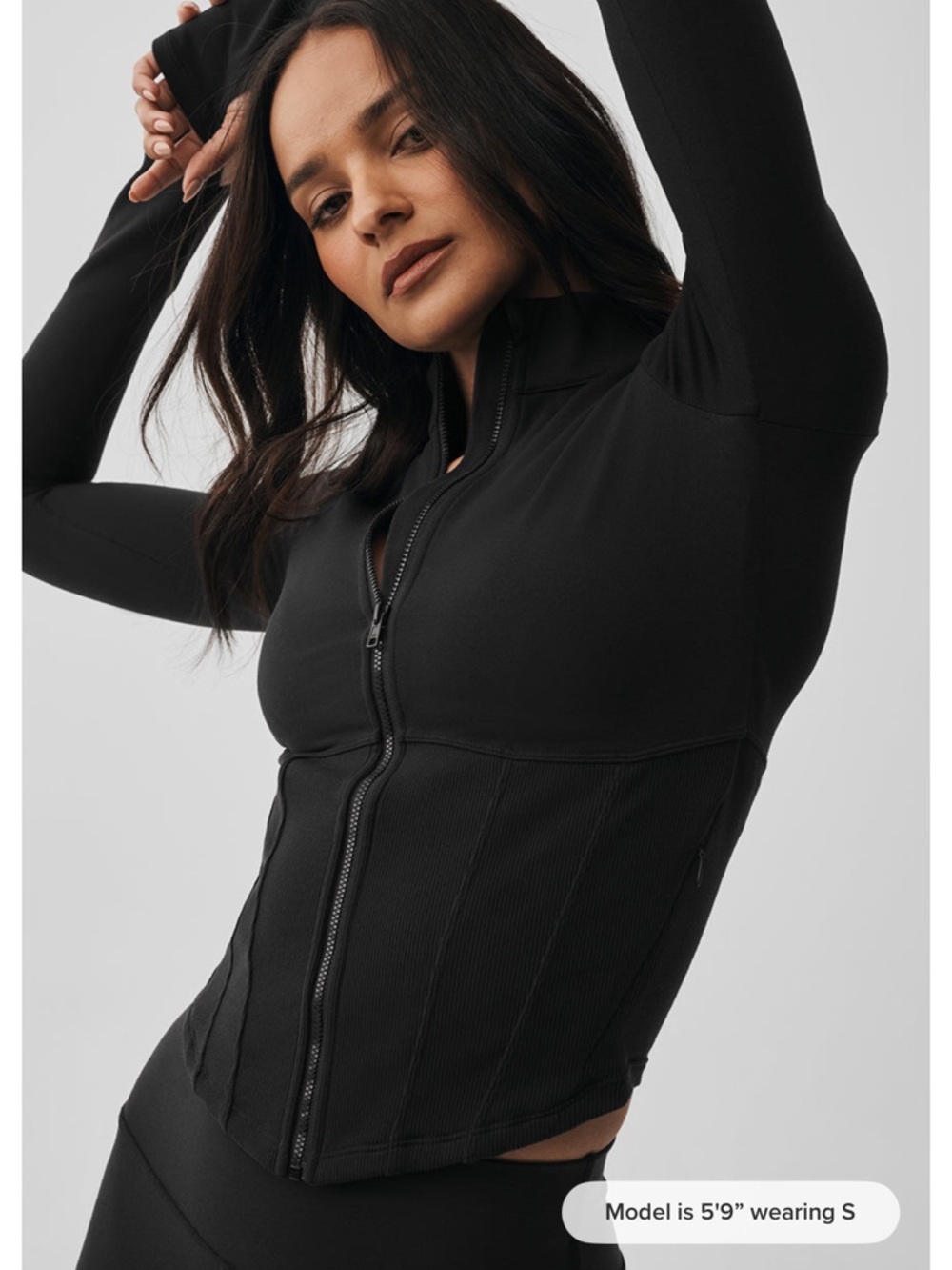 ALO Yoga Black Long-Sleeve Cropped Jacket